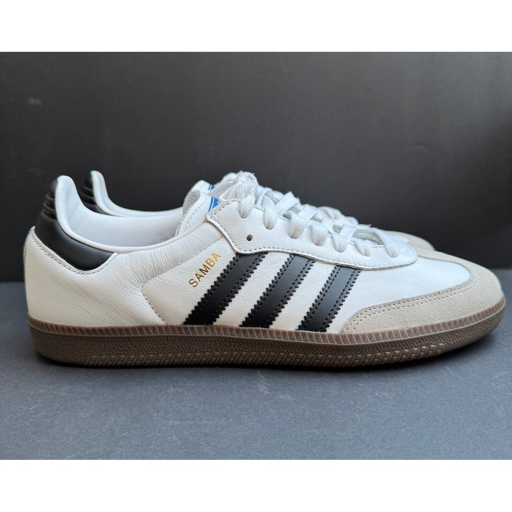 Adidas Samba OG White Black Gum Sole Leather Blokecore IG9030 Mens 10 NWOT